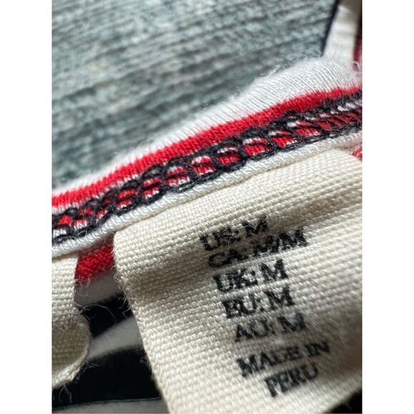 Christian Siriano Red White Very Dark Blue Striped Knot Front Tank Top Size M - Picture 4 of 6